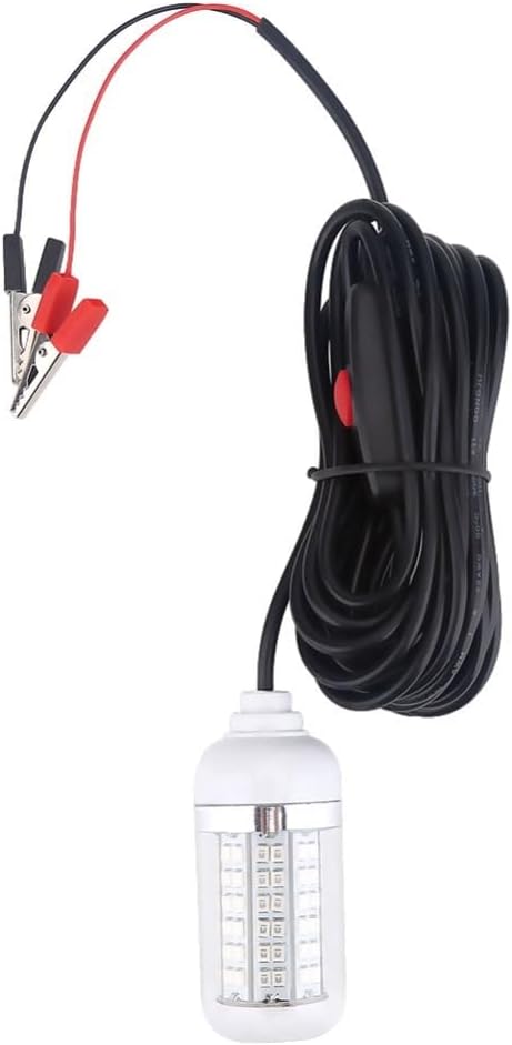 ‌12V 15W 108-LED Fishing Light IP68 Water Proof Submersible Underwater Lamp with 5M Cord for Night Fishing, Boats & Rafting
