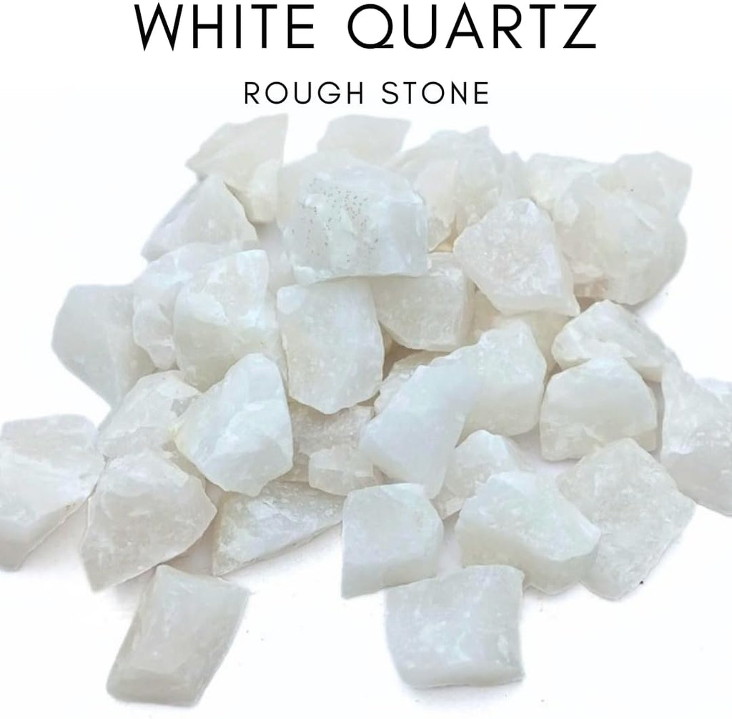 1 LB White Quartz - Natural Raw Stones for Tumbling, Cabbing, Fountain Rocks, Decoration, Polishing, Wire Wrapping, Wicca & Reiki, Gemstone, 1 Inch+ Size, 2000+ Carat