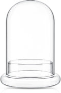 1 Pcs Glass Terrarium 5.9 x 7.9 Inch Terrarium Planter Container Clear Glass Dome Cloche with Airhole and Base for Plant Flower Home Tabletop Display Centerpiece, Plants Not Included