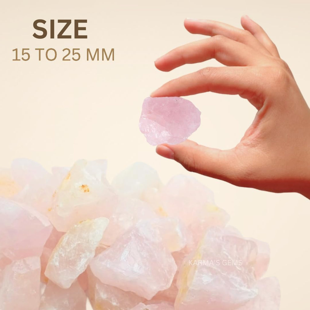 1 LB Rose Quartz - Natural Raw Stones for Tumbling, Cabbing, Fountain Rocks, Decoration, Polishing, Wire Wrapping, Wicca & Reiki, Gemstone, 1 Inch+ Size, 2000+ Carat