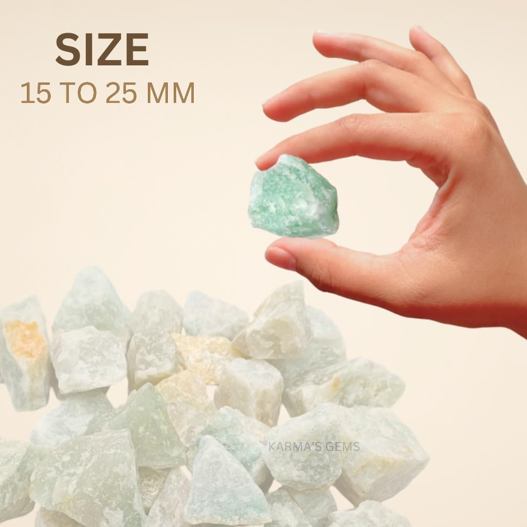 1 LB Green Aventurine - Natural Raw Stones for Tumbling, Cabbing, Fountain Rocks, Decoration, Polishing, Wire Wrapping, Wicca & Reiki, Gemstone, 1 Inch+ Size, 2000+ Carat