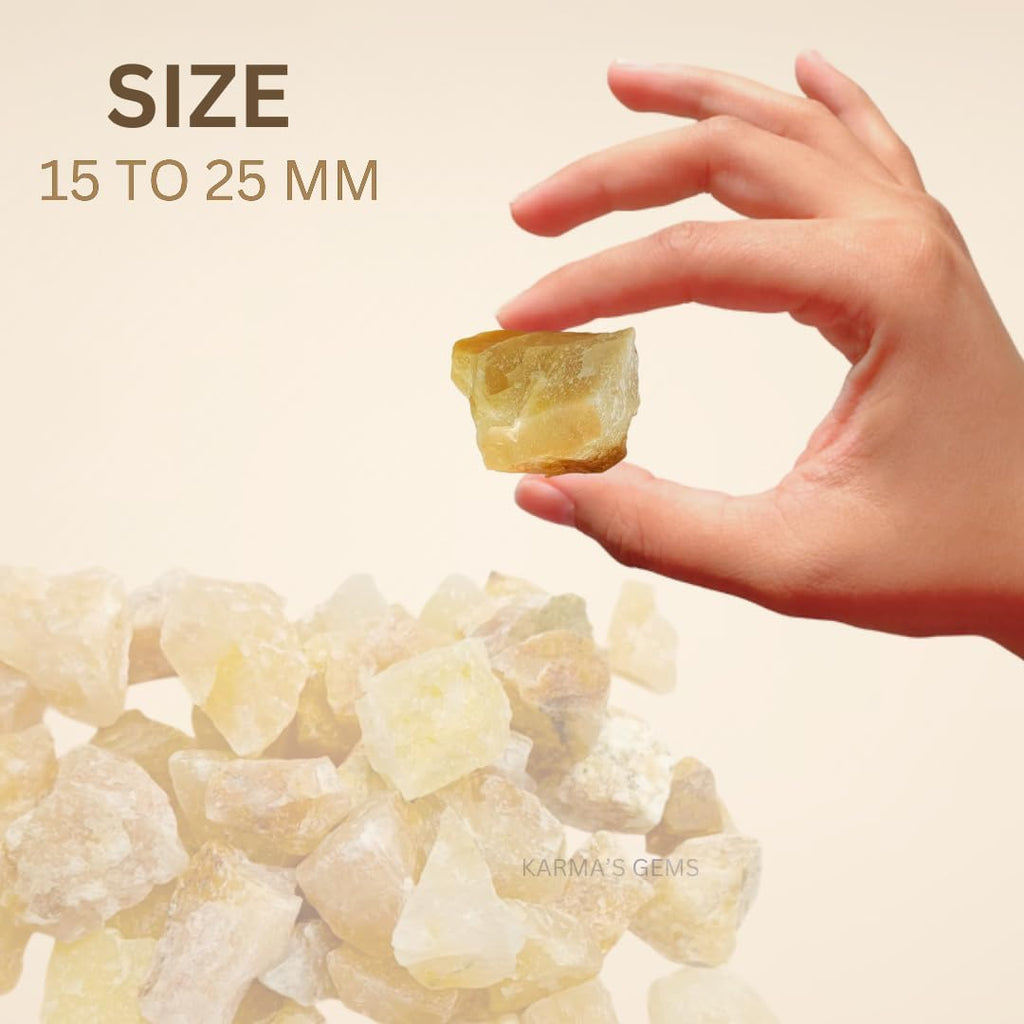 1 LB Golden Quartz (Indian Citrine)- Natural Raw Stones for Tumbling, Cabbing, Fountain Rocks, Decoration, Polishing, Wire Wrapping, Wicca & Reiki, Gemstone, 1 Inch+ Size, 2000+ Carat