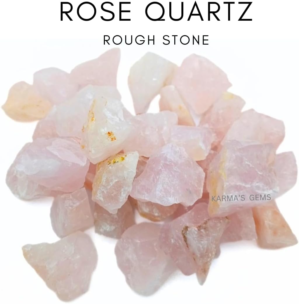 1 LB Rose Quartz - Natural Raw Stones for Tumbling, Cabbing, Fountain Rocks, Decoration, Polishing, Wire Wrapping, Wicca & Reiki, Gemstone, 1 Inch+ Size, 2000+ Carat