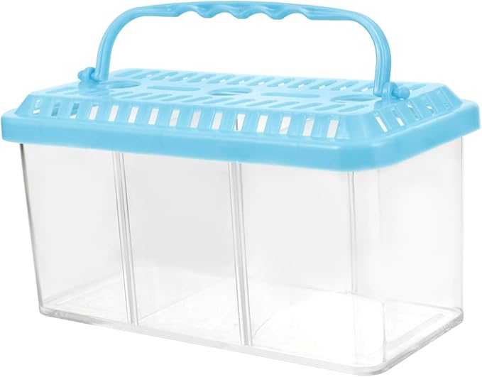 VOSAREA Transparent Fish Breeding Box with Compartment Dividers Fish Isolation Tank for Betta Shrimp Easy to Clean Portable Design Safe Material Increases Survival Rate