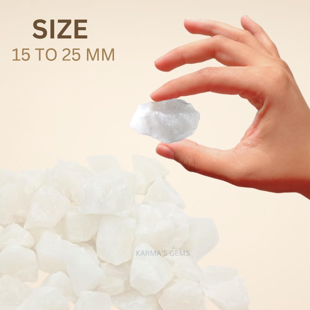 1 LB White Quartz - Natural Raw Stones for Tumbling, Cabbing, Fountain Rocks, Decoration, Polishing, Wire Wrapping, Wicca & Reiki, Gemstone, 1 Inch+ Size, 2000+ Carat