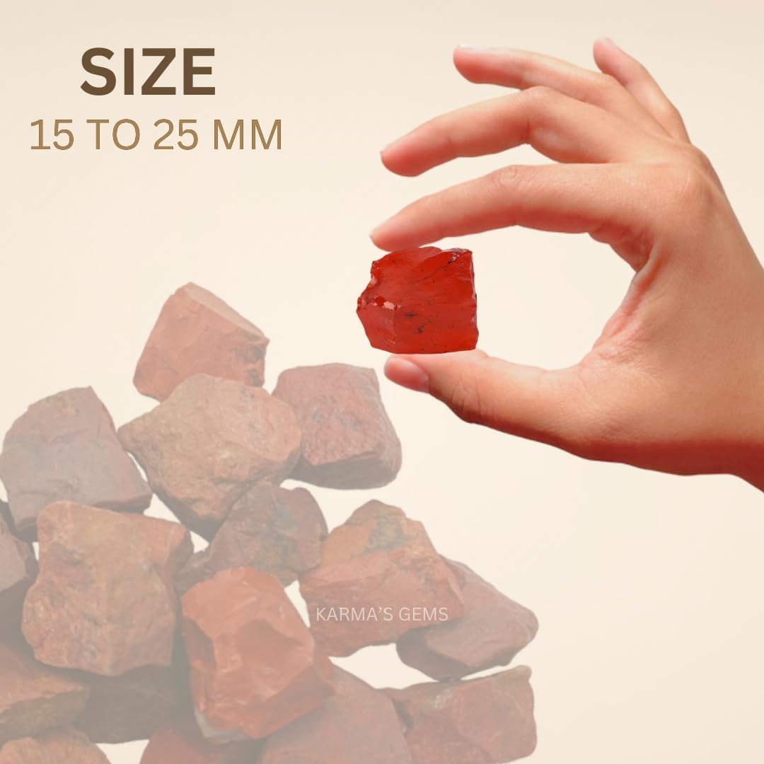 1 LB Red Jasper - Natural Raw Stones for Tumbling, Cabbing, Fountain Rocks, Decoration, Polishing, Wire Wrapping, Wicca & Reiki, Gemstone, 1 Inch+ Size, 2000+ Carat