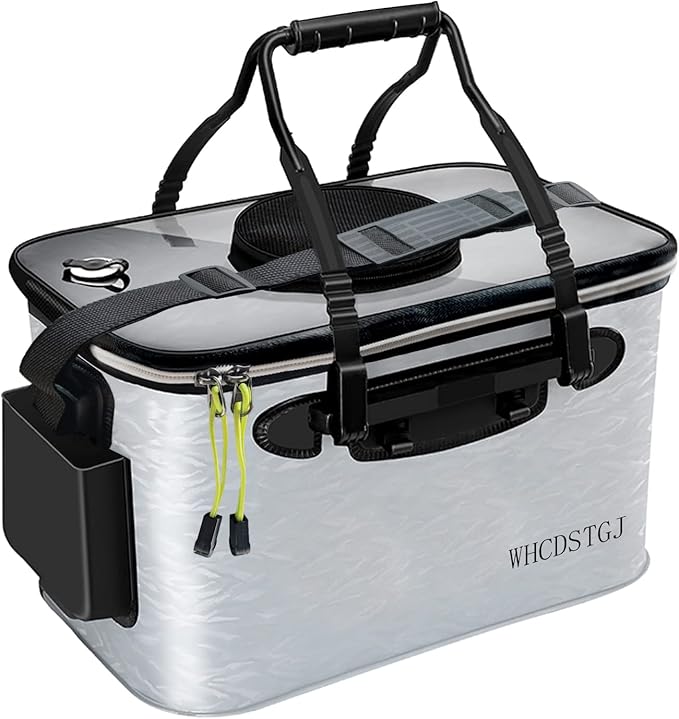 Transparent Lid Fishing Bucket, Portable Foldable Fishing Bucket, Bait Bucket, Fish Bucket, Live Bait Storage. (4 gallons)