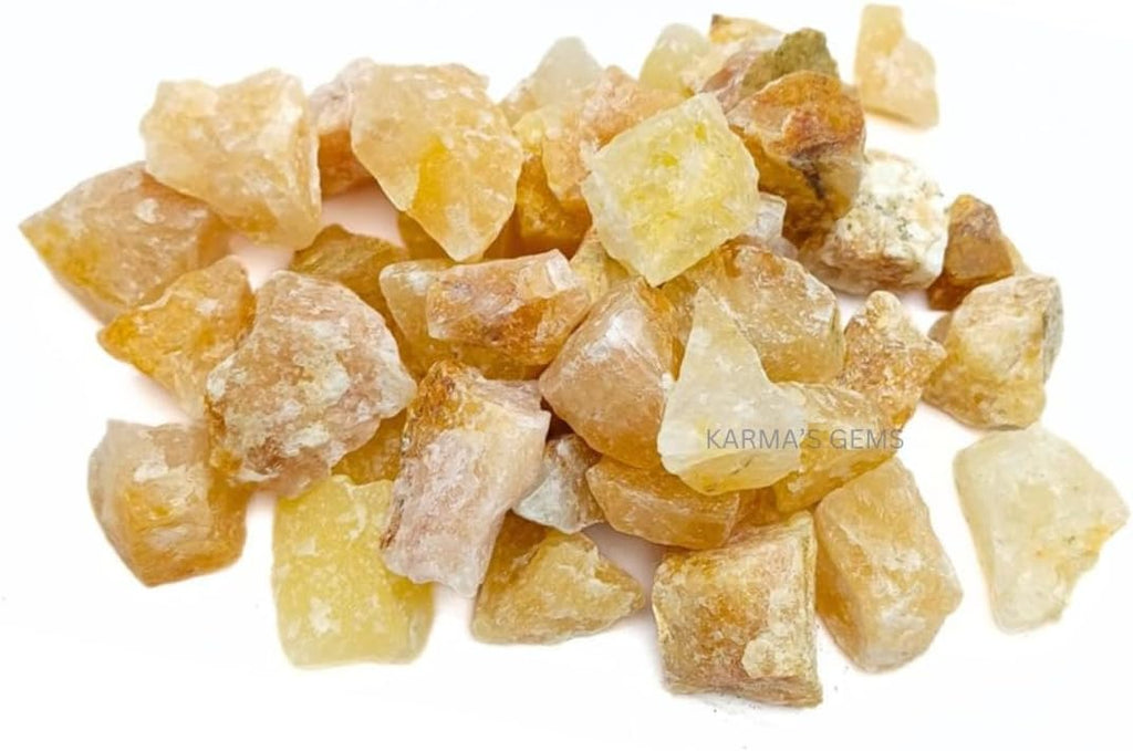 1 LB Golden Quartz (Indian Citrine)- Natural Raw Stones for Tumbling, Cabbing, Fountain Rocks, Decoration, Polishing, Wire Wrapping, Wicca & Reiki, Gemstone, 1 Inch+ Size, 2000+ Carat