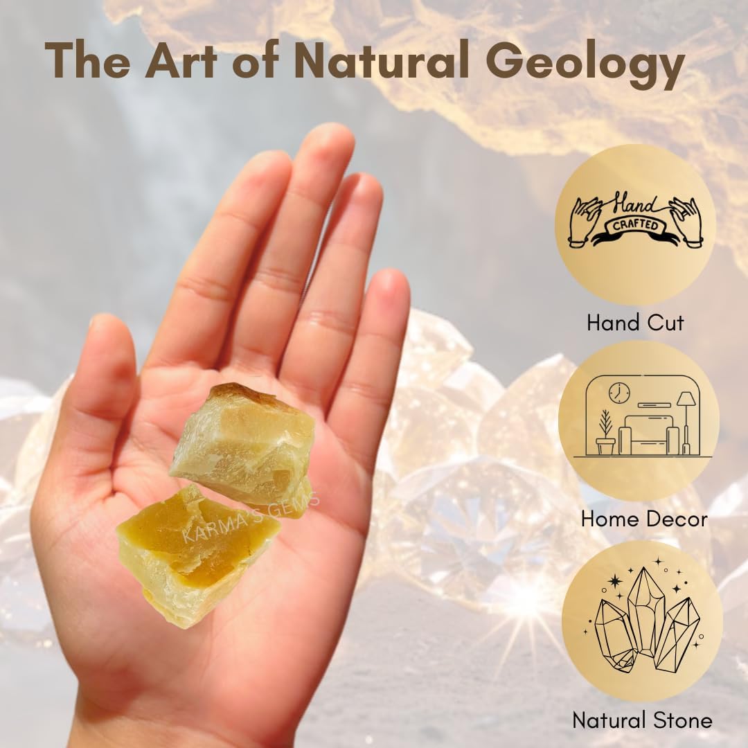 1 LB Golden Quartz (Indian Citrine)- Natural Raw Stones for Tumbling, Cabbing, Fountain Rocks, Decoration, Polishing, Wire Wrapping, Wicca & Reiki, Gemstone, 1 Inch+ Size, 2000+ Carat