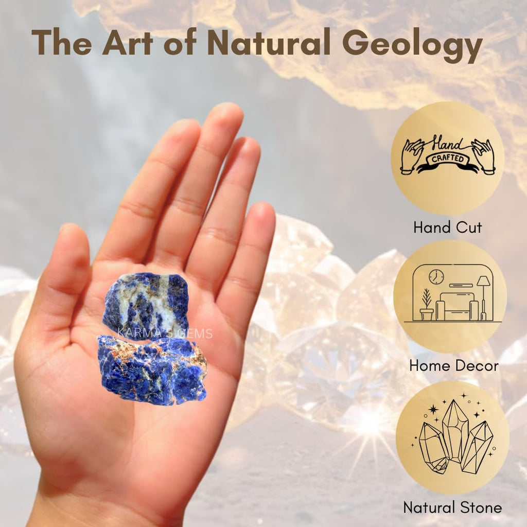 1 LB Sodalite - Natural Raw Stones for Tumbling, Cabbing, Fountain Rocks, Decoration, Polishing, Wire Wrapping, Wicca & Reiki, Gemstone, 1 Inch+ Size, 2000+ Carat