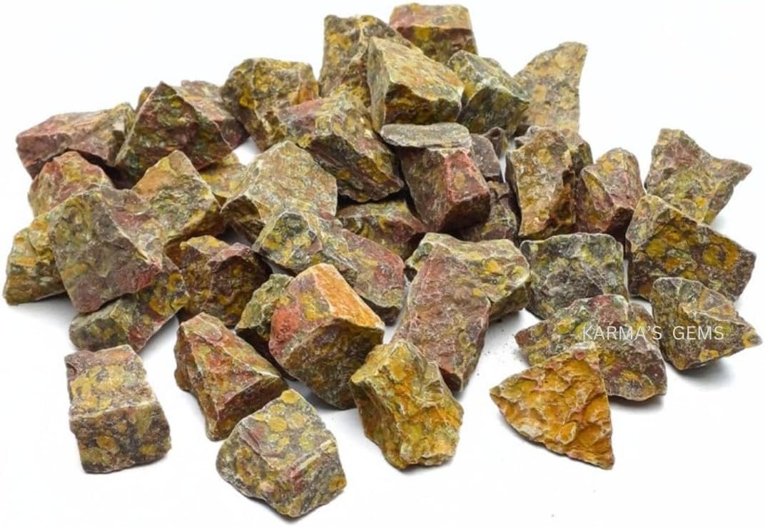 1 LB Fruit Jasper - Natural Raw Stones for Tumbling, Cabbing, Fountain Rocks, Decoration, Polishing, Wire Wrapping, Wicca & Reiki, Gemstone, 1 Inch+ Size, 2000+ Carat