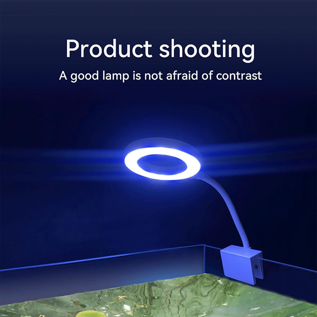 0.5-5 Gallon Fish Tank Clip On Aquarium Light with White Blue Red LEDs Small Aquarium Light,Full Spectrum Fish Tank Light with USB Port and 360 Degrees Flexible Rotate