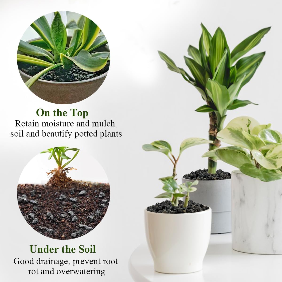 10 lbs Black Lava Rocks for Fire Pits,5-8 MM Crush Volcanic Rock Pumice Soil Additive for Succulent Plants Aquarium Cactus Bonsai and Garden Landscaping