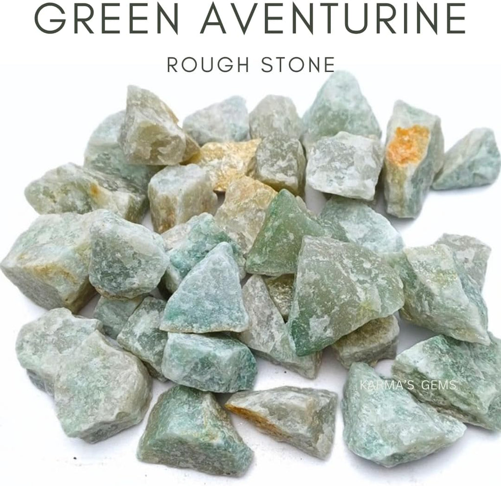 1 LB Green Aventurine - Natural Raw Stones for Tumbling, Cabbing, Fountain Rocks, Decoration, Polishing, Wire Wrapping, Wicca & Reiki, Gemstone, 1 Inch+ Size, 2000+ Carat