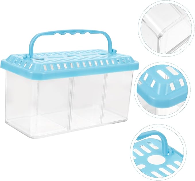 VOSAREA Transparent Fish Breeding Box with Compartment Dividers Fish Isolation Tank for Betta Shrimp Easy to Clean Portable Design Safe Material Increases Survival Rate