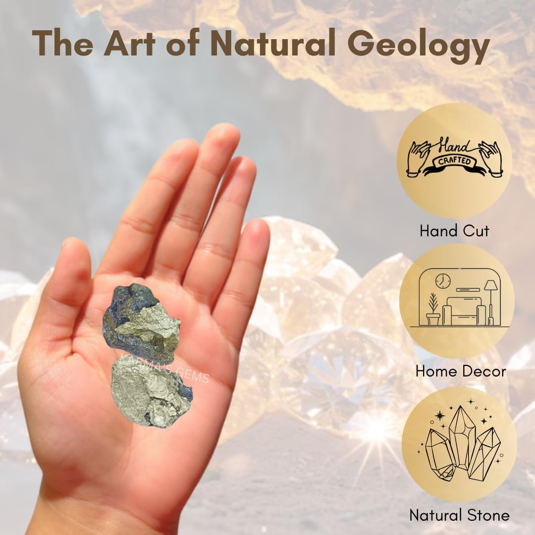 1 LB Indian Pyrite - Natural Raw Stones for Tumbling, Cabbing, Fountain Rocks, Decoration, Polishing, Wire Wrapping, Wicca & Reiki, Gemstone, 1 Inch+ Size, 2000+ Carat