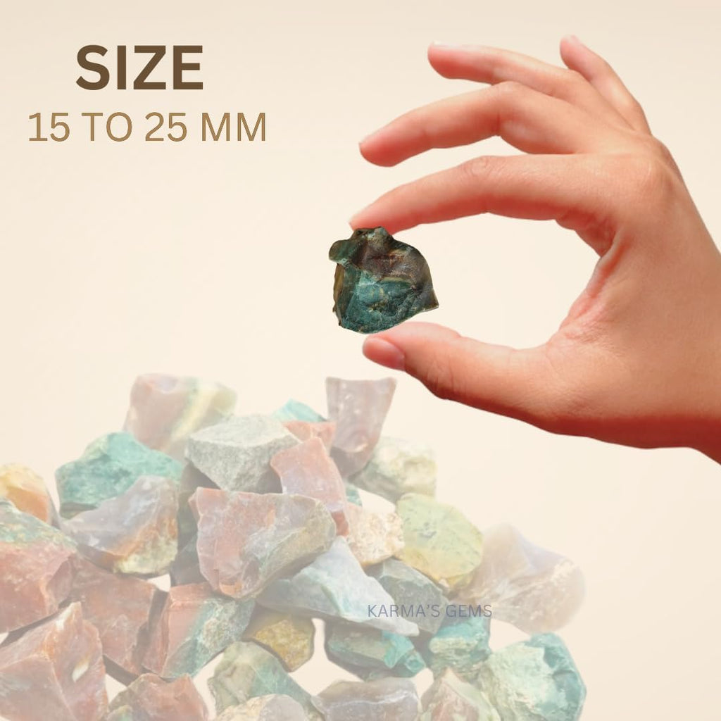 1 LB Fancy Bloodstone Jasper - Natural Raw Stones for Tumbling, Cabbing, Fountain Rocks, Decoration, Polishing, Wire Wrapping, Wicca & Reiki, Gemstone, 1 Inch+ Size, 2000+ Carat