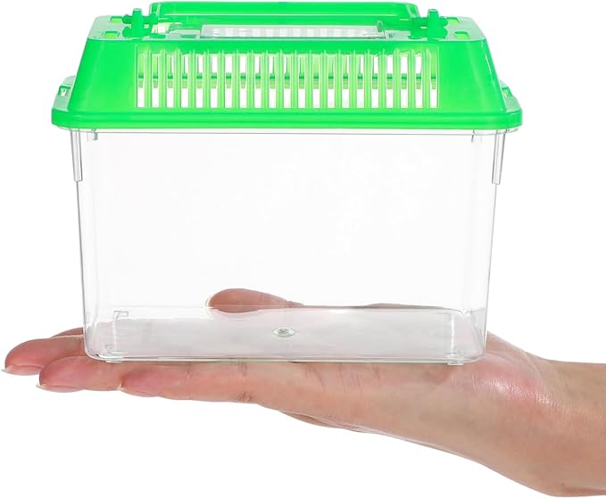 Gatuida Mini Handheld Plastic Fish Tank for Turtles and Easy to Clean and Portable Aquarium Random Lid for Travel and Outdoor Use