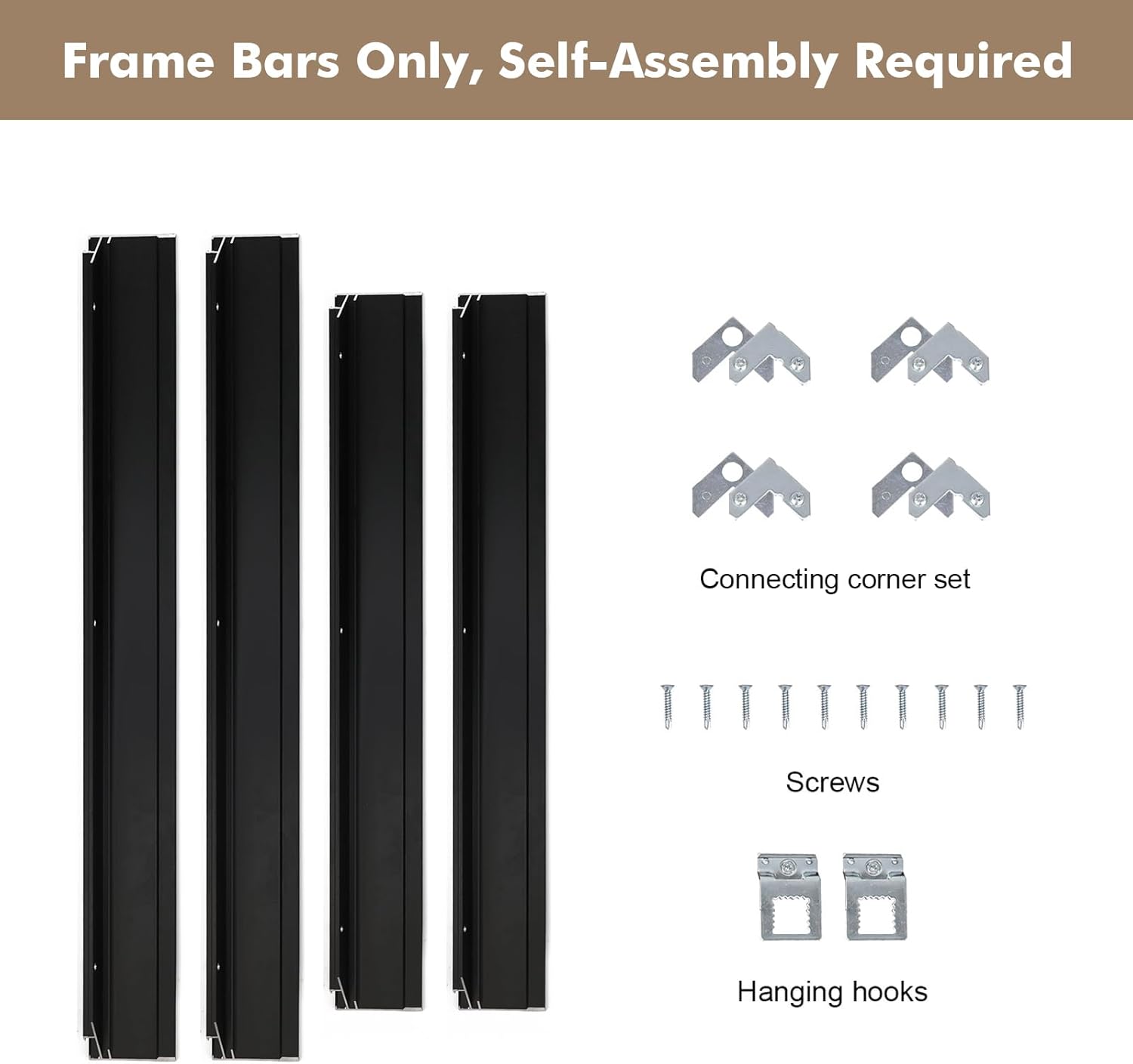 1.5” Deep Frame for 12x36 Canvas Paintings, DIY Metal Floating Frame for Artists Designers Landscape Portrait Artwork, Modern Home Office Wall Decor (Black)