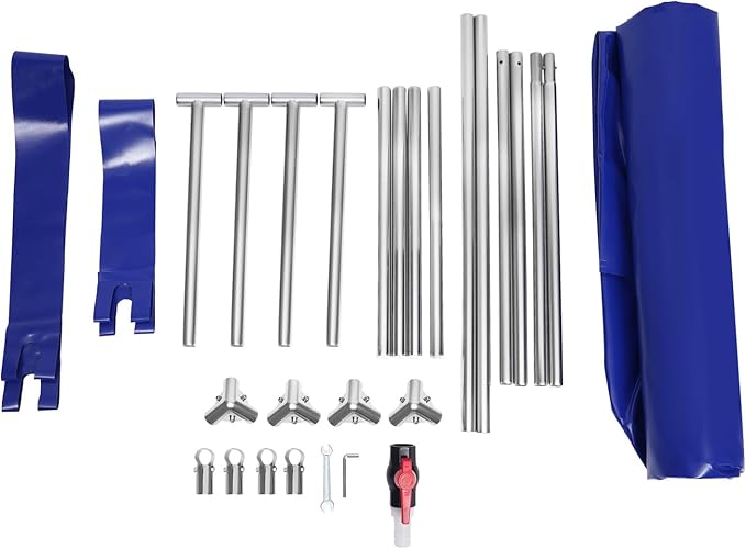 Modern Blue Cube Canvas Fish Pond Aquarium, Paint Koi Keeping Pond, Indoor Outdoor Fish Tank, Temporary Ornamental Canvas Fish Pond