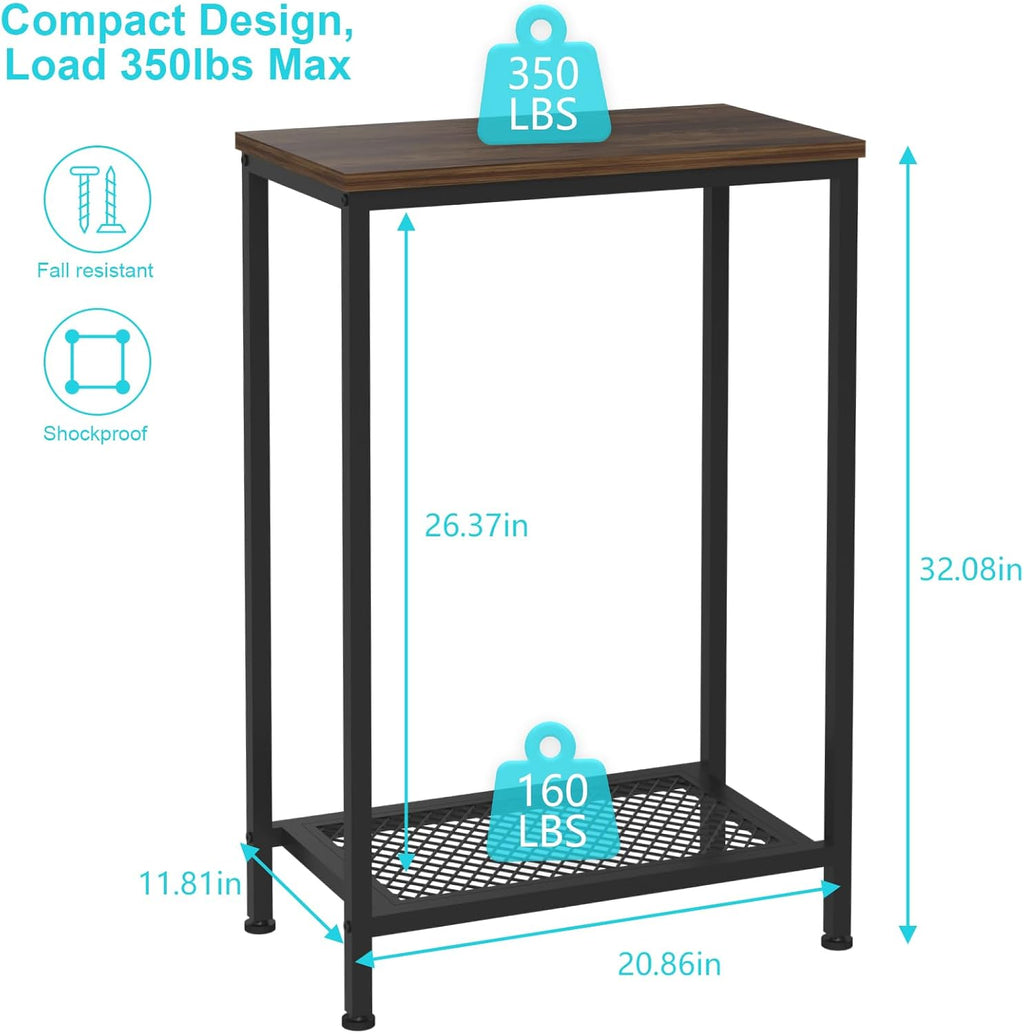 10 Gallon Fish Tank Stand, 2-Tier Small Aquarium Stand, Metal Reptile Breeder Turtle Terrarium Stand Rack Plant Stand for Home Office, Load 350lbs, 20.86" L x 11.81" W x 32.08" H, Black