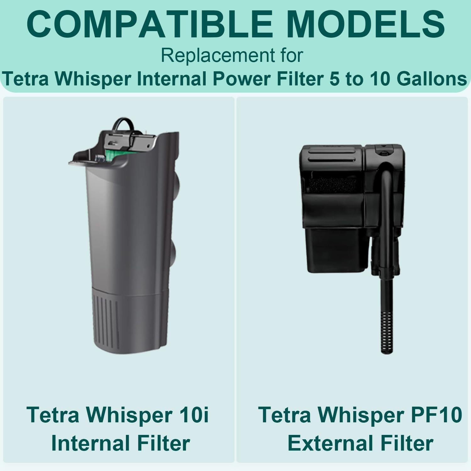 10 Bio-Bag Medium Filter Cartridges with 4 Foam Filters Compatible with Tetra Whisper Internal Power Filter 5-10 Gallons and Whisper Bio-Bag Filters 10i/IQ10/PF10, ReptoFilter 20 Gallons