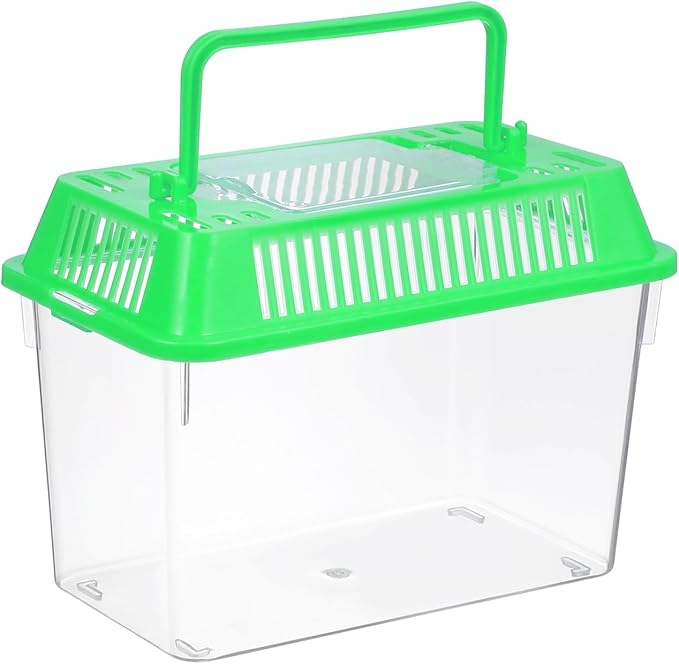 Gatuida Mini Handheld Plastic Fish Tank for Turtles and Easy to Clean and Portable Aquarium Random Lid for Travel and Outdoor Use