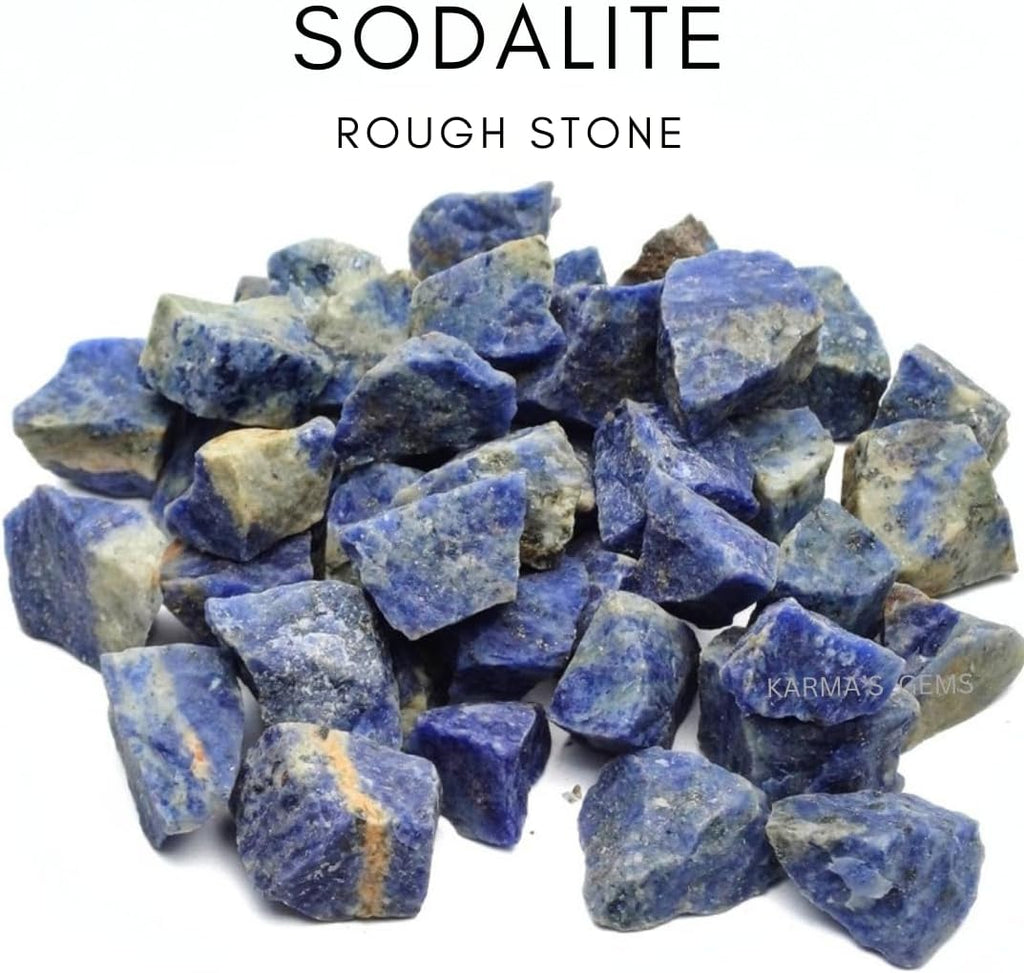 1 LB Sodalite - Natural Raw Stones for Tumbling, Cabbing, Fountain Rocks, Decoration, Polishing, Wire Wrapping, Wicca & Reiki, Gemstone, 1 Inch+ Size, 2000+ Carat