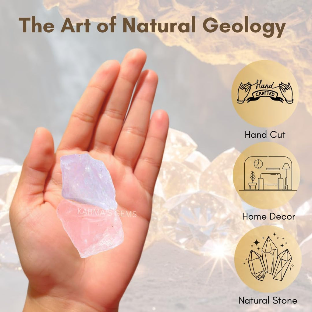 1 LB Rose Quartz - Natural Raw Stones for Tumbling, Cabbing, Fountain Rocks, Decoration, Polishing, Wire Wrapping, Wicca & Reiki, Gemstone, 1 Inch+ Size, 2000+ Carat