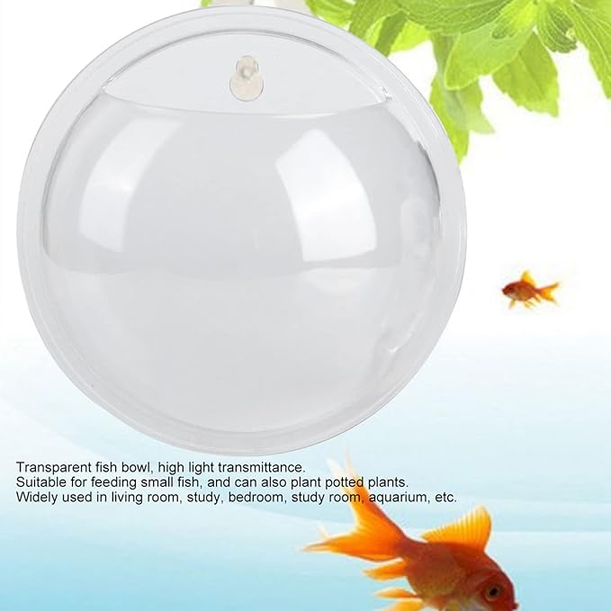 Fish Tank, Mini Wall Mounted Hanging Transparent Fish Bowl, Acrylic Fish Tank Aquarium Decoration for Flower Arrangement Aquaculture and Planting