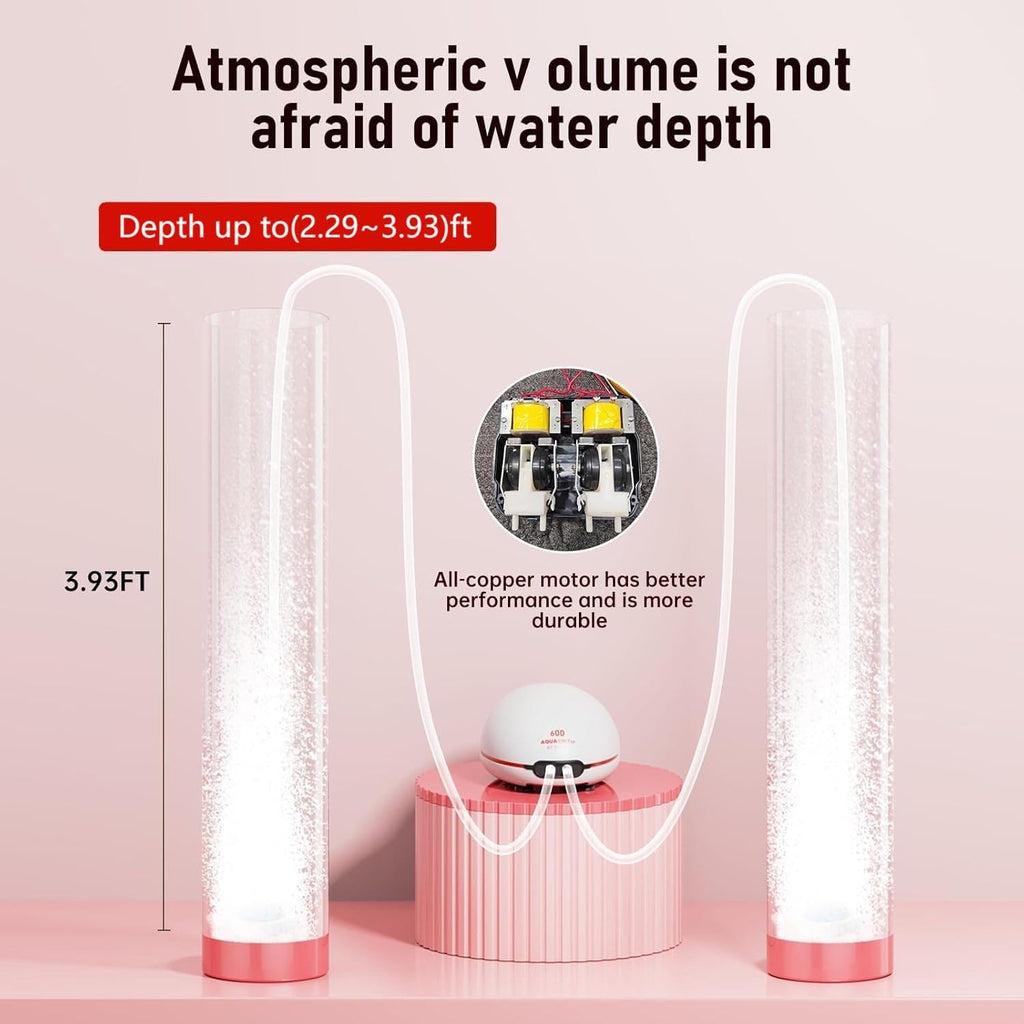 1.5w Ultra Quiet Aquarium Air Pump, Aquarium Aerator Adjustable Airflow, Single Hole Suitable for 40 to 70 GPH Fish Tank