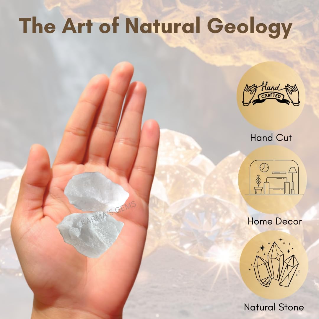 1 LB White Quartz - Natural Raw Stones for Tumbling, Cabbing, Fountain Rocks, Decoration, Polishing, Wire Wrapping, Wicca & Reiki, Gemstone, 1 Inch+ Size, 2000+ Carat