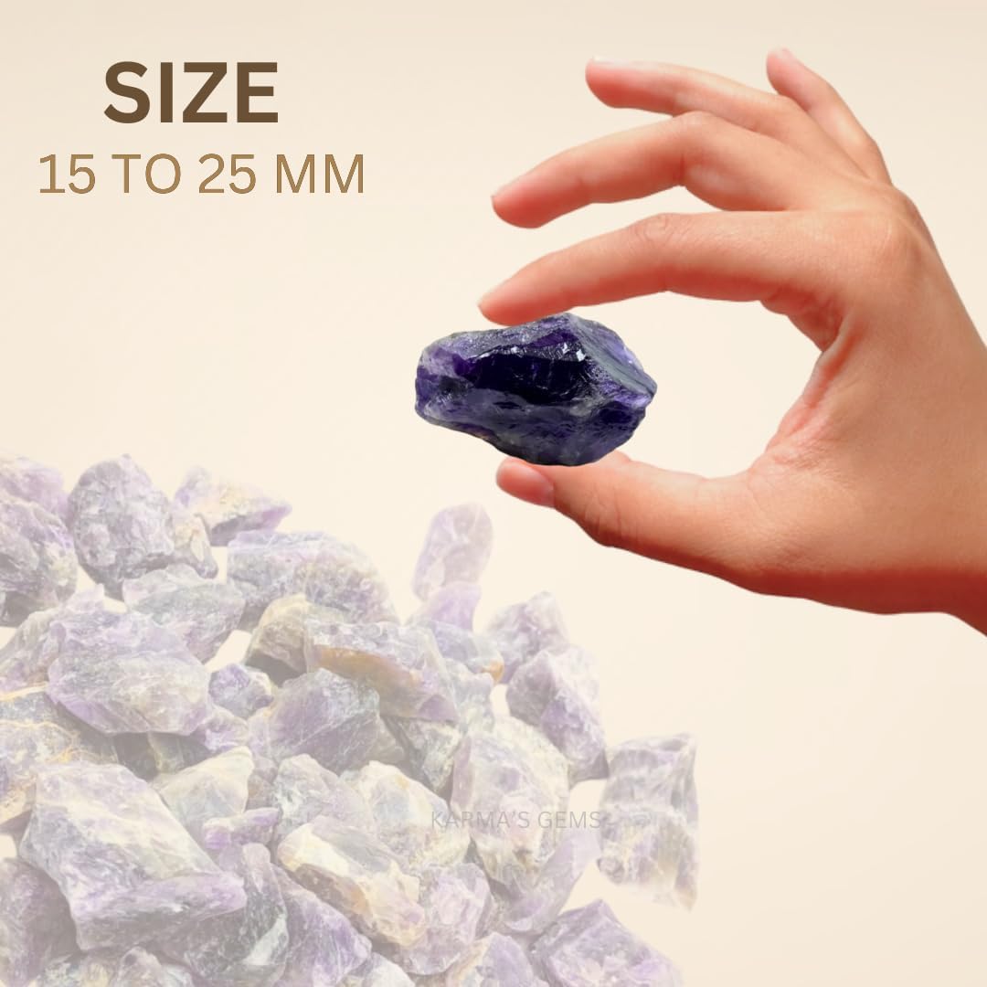 1 LB Amethyst - Natural Raw Stones for Tumbling, Cabbing, Fountain Rocks, Decoration, Polishing, Wire Wrapping, Wicca & Reiki, Gemstone, 1 Inch+ Size, 2000+ Carat
