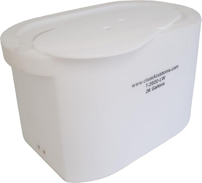 classAcustoms Marine T-2600-LW 26 Gallon Livewell/Baitwell for Live Fishing Bait, and Keeping Caught Fish Alive. Use on Fishing Boat, Pontoon Boat, Piers, and Fishing Docks, and for Shore Fishing.