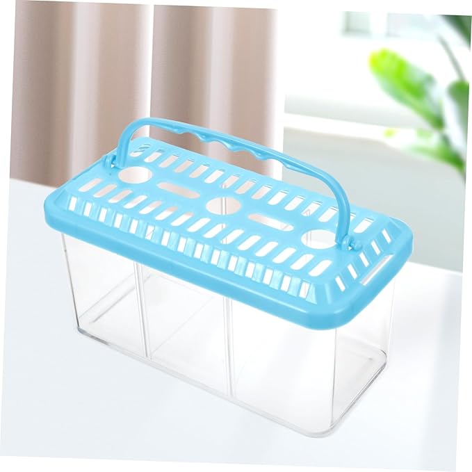 VOSAREA Transparent Fish Breeding Box with Compartment Dividers Fish Isolation Tank for Betta Shrimp Easy to Clean Portable Design Safe Material Increases Survival Rate