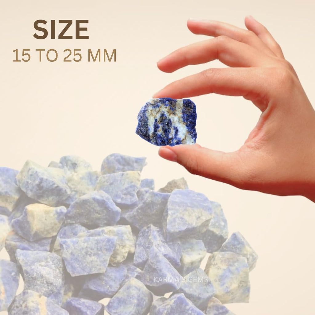 1 LB Sodalite - Natural Raw Stones for Tumbling, Cabbing, Fountain Rocks, Decoration, Polishing, Wire Wrapping, Wicca & Reiki, Gemstone, 1 Inch+ Size, 2000+ Carat