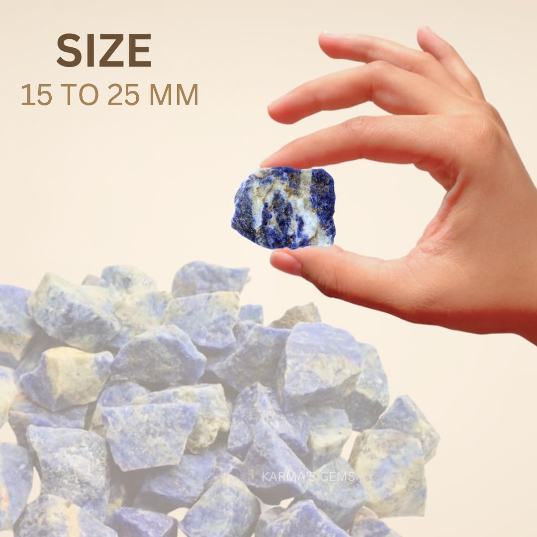 1 LB Sodalite - Natural Raw Stones for Tumbling, Cabbing, Fountain Rocks, Decoration, Polishing, Wire Wrapping, Wicca & Reiki, Gemstone, 1 Inch+ Size, 2000+ Carat