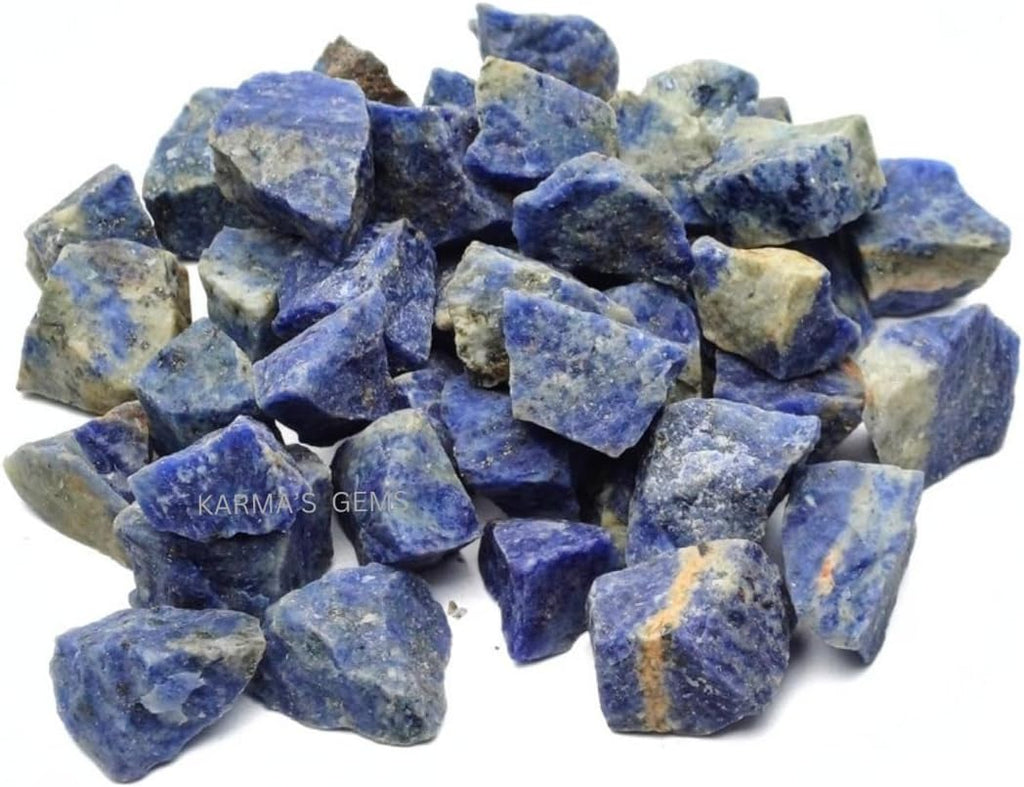 1 LB Sodalite - Natural Raw Stones for Tumbling, Cabbing, Fountain Rocks, Decoration, Polishing, Wire Wrapping, Wicca & Reiki, Gemstone, 1 Inch+ Size, 2000+ Carat