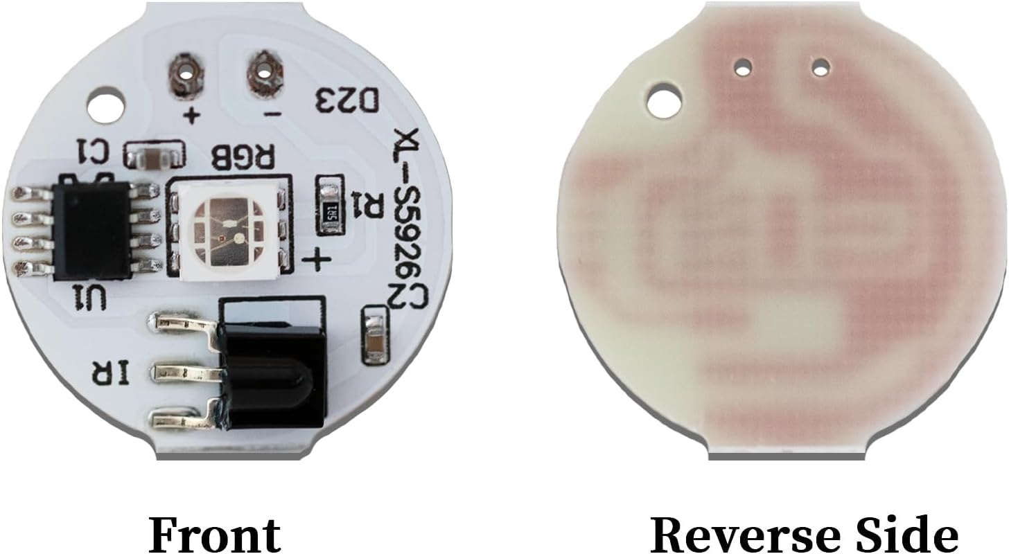 1 Pcs 3W 5V RGB LED Module High-Power Color Changing Light Board Chip with Remote Control - SMD COB Glass Fiber Circular PCB (120deg 24MM Dia) for DIY Lighting Decoration or Aquarium Light