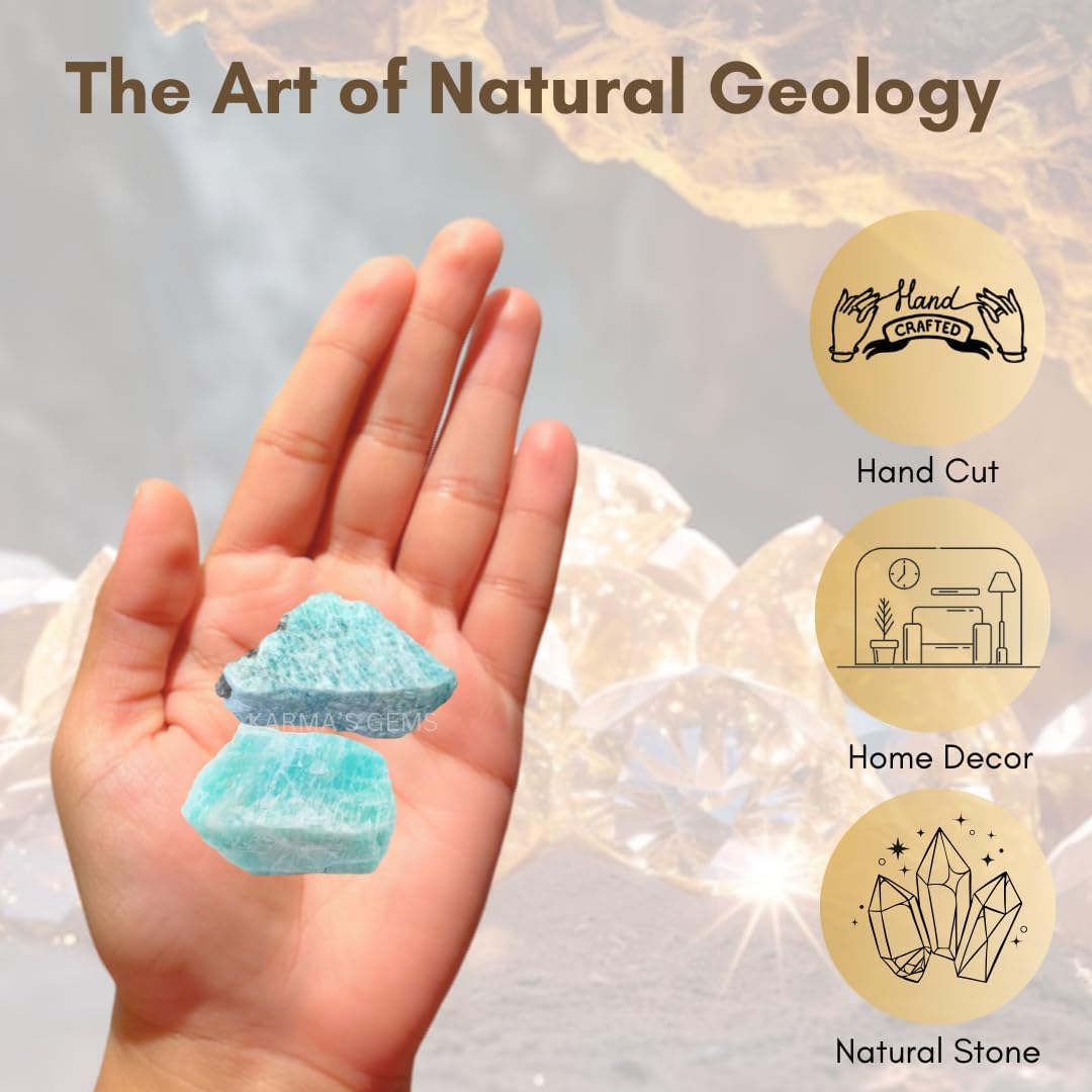 1 LB Amazonite - Natural Raw Stones for Tumbling, Cabbing, Fountain Rocks, Decoration, Polishing, Wire Wrapping, Wicca & Reiki, Gemstone, 1 Inch+ Size, 2000+ Carat