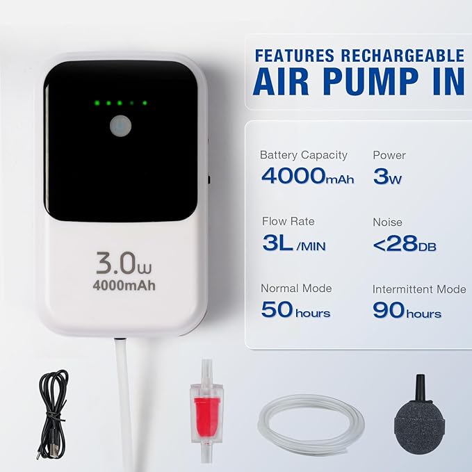 Ghosthorn Fishing Cooler 11QT/15QT Live Bait Cooler with 4000mAh Rechargeable Aerator for Fishing,Bait Bucket for Live Fish Shrimp,Portable Minnow Bucket for Boat Outdoors