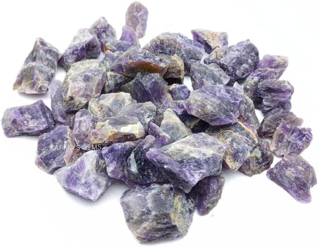 1 LB Amethyst - Natural Raw Stones for Tumbling, Cabbing, Fountain Rocks, Decoration, Polishing, Wire Wrapping, Wicca & Reiki, Gemstone, 1 Inch+ Size, 2000+ Carat