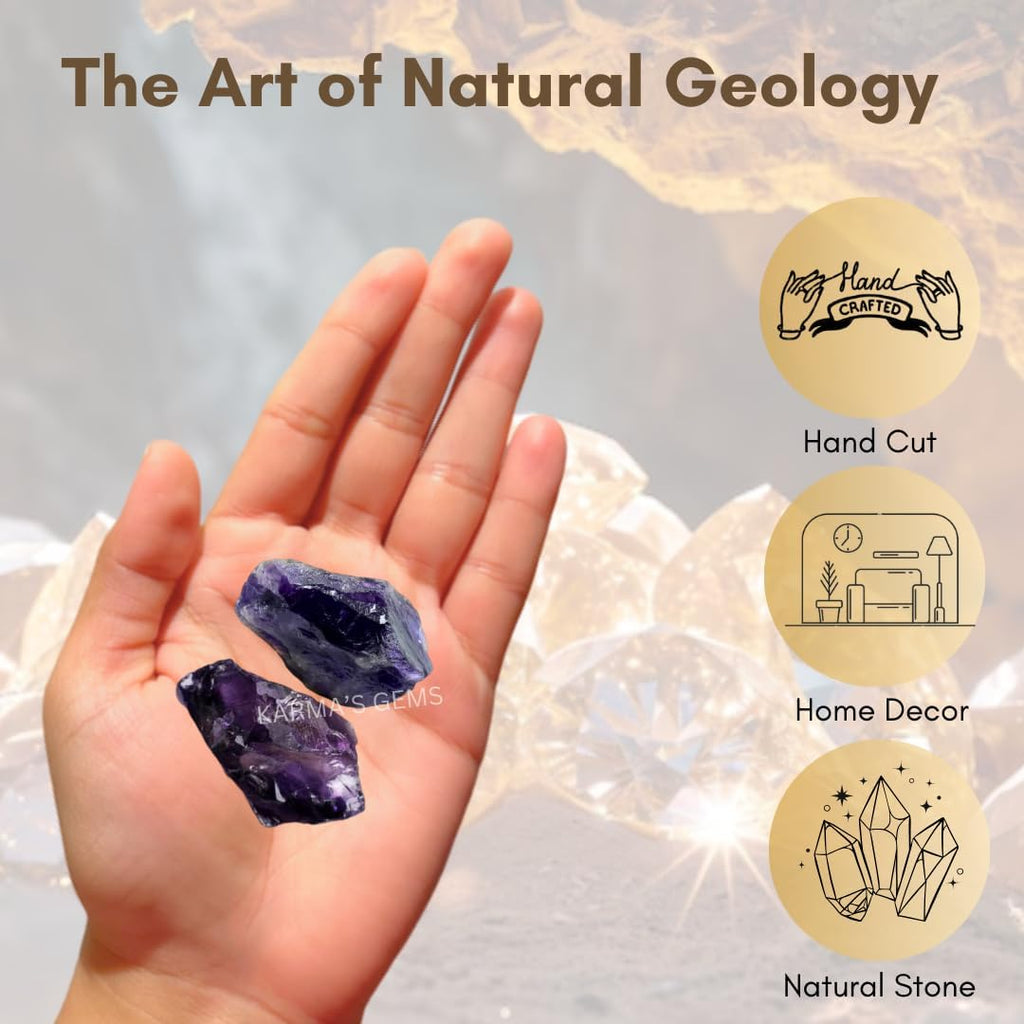 1 LB Amethyst - Natural Raw Stones for Tumbling, Cabbing, Fountain Rocks, Decoration, Polishing, Wire Wrapping, Wicca & Reiki, Gemstone, 1 Inch+ Size, 2000+ Carat