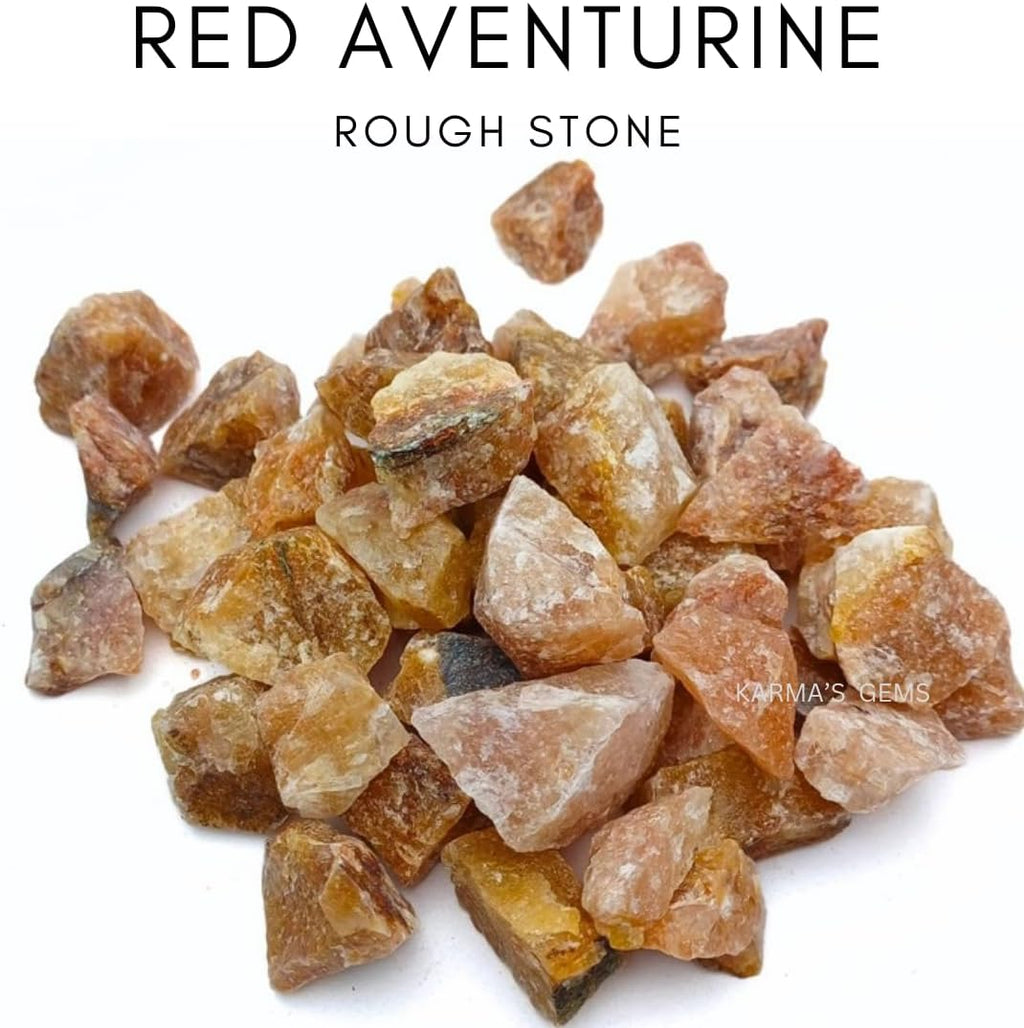 1 LB Red Aventurine - Natural Raw Stones for Tumbling, Cabbing, Fountain Rocks, Decoration, Polishing, Wire Wrapping, Wicca & Reiki, Gemstone, 1 Inch+ Size, 2000+ Carat