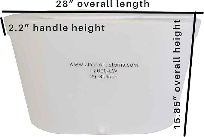 classAcustoms Marine T-2600-LW 26 Gallon Livewell/Baitwell for Live Fishing Bait, and Keeping Caught Fish Alive. Use on Fishing Boat, Pontoon Boat, Piers, and Fishing Docks, and for Shore Fishing.