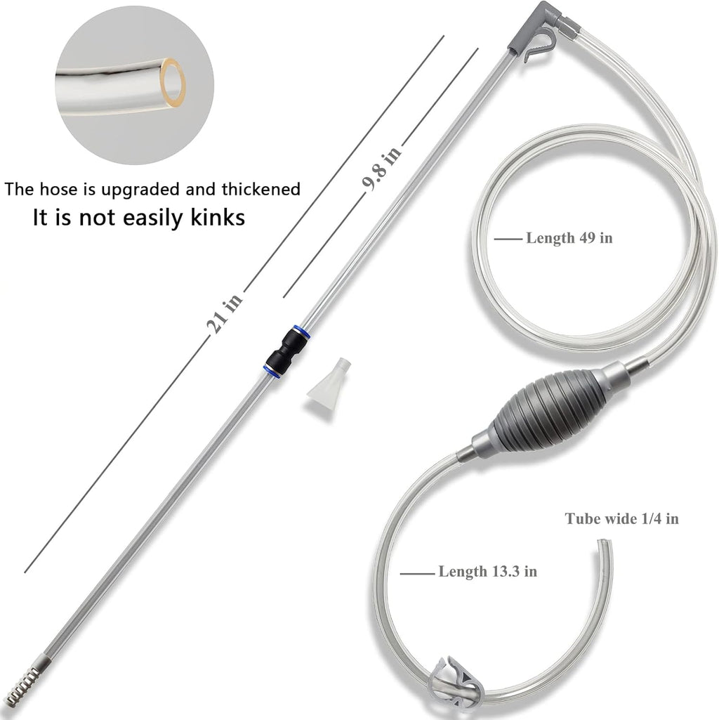 10 Gallon Fish Tank cleaner and Aquarium Water Changer Siphon with a Thinner Water Tubing. Perfect for Cleaning Small Fish Tanks, Gravel Vacuum for Aquarium Kit