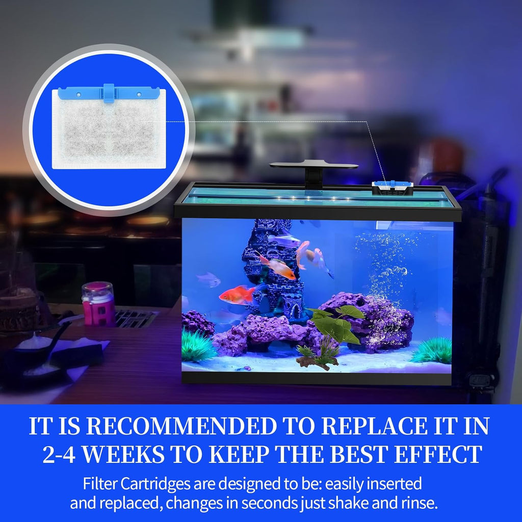 10 Pack Small Replacement Filters Cartridges with Aqueon QuietFlow,Replacement Filter Cartridges with Aqueon QuietFlow with More Activated Carbon,for Minibow Aquarium Filters Size 1/2.5/5 Gallon