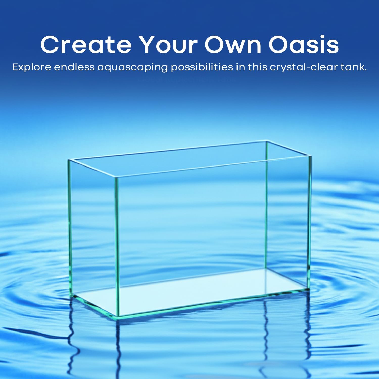 10 Gallon Glass Fish Tank, Aquarium Fish Bowl Cube for Betta Goldfish Snails Shrimp Aquatic Planting, Easy to Maintain Ultra Clear Rimless Low Iron