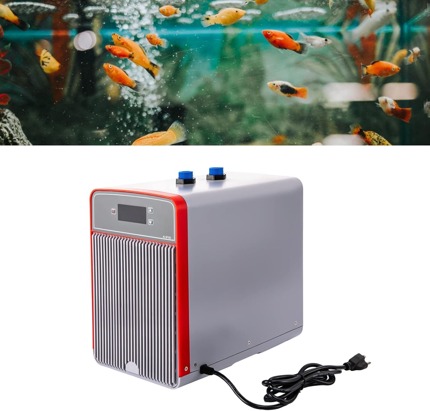 1/10 HP Aquarium Chiller, 42 Gal Fish Tank Chiller Special, 150W Quiet Cooling System Aquarium Water Chillers with Auto Temp Control, LED Display for Freshwater & Saltwater