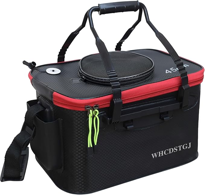 Fishing Bucket, Multifunctional Foldable Portable Fishing Bucket, and 8 Gallon EVA Fish Bucket are Suitable for Storing Live Fish and Fresh Fish Bait. (size8gallon)